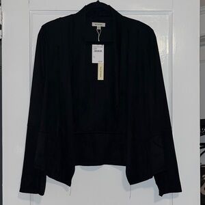 Max Studio Elegant Black Blazer Faux Suede